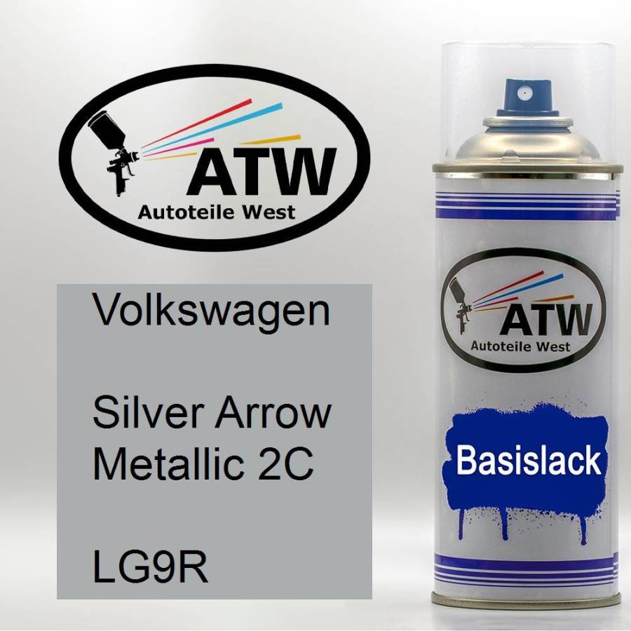 Volkswagen, Silver Arrow Metallic 2C, LG9R: 400ml Sprühdose, von ATW Autoteile West.